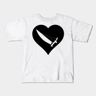 Black heart with catamaran Kids T-Shirt